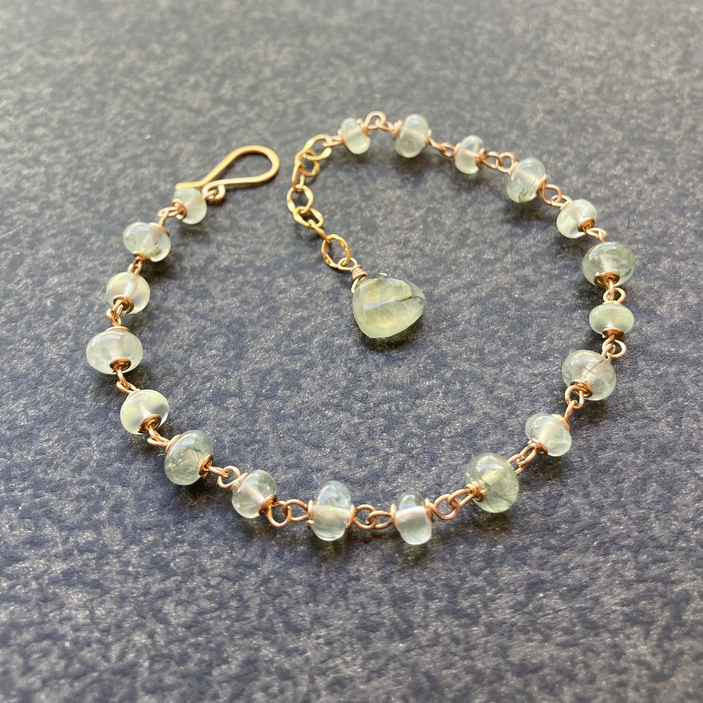 Prehnite & Gold Bracelet