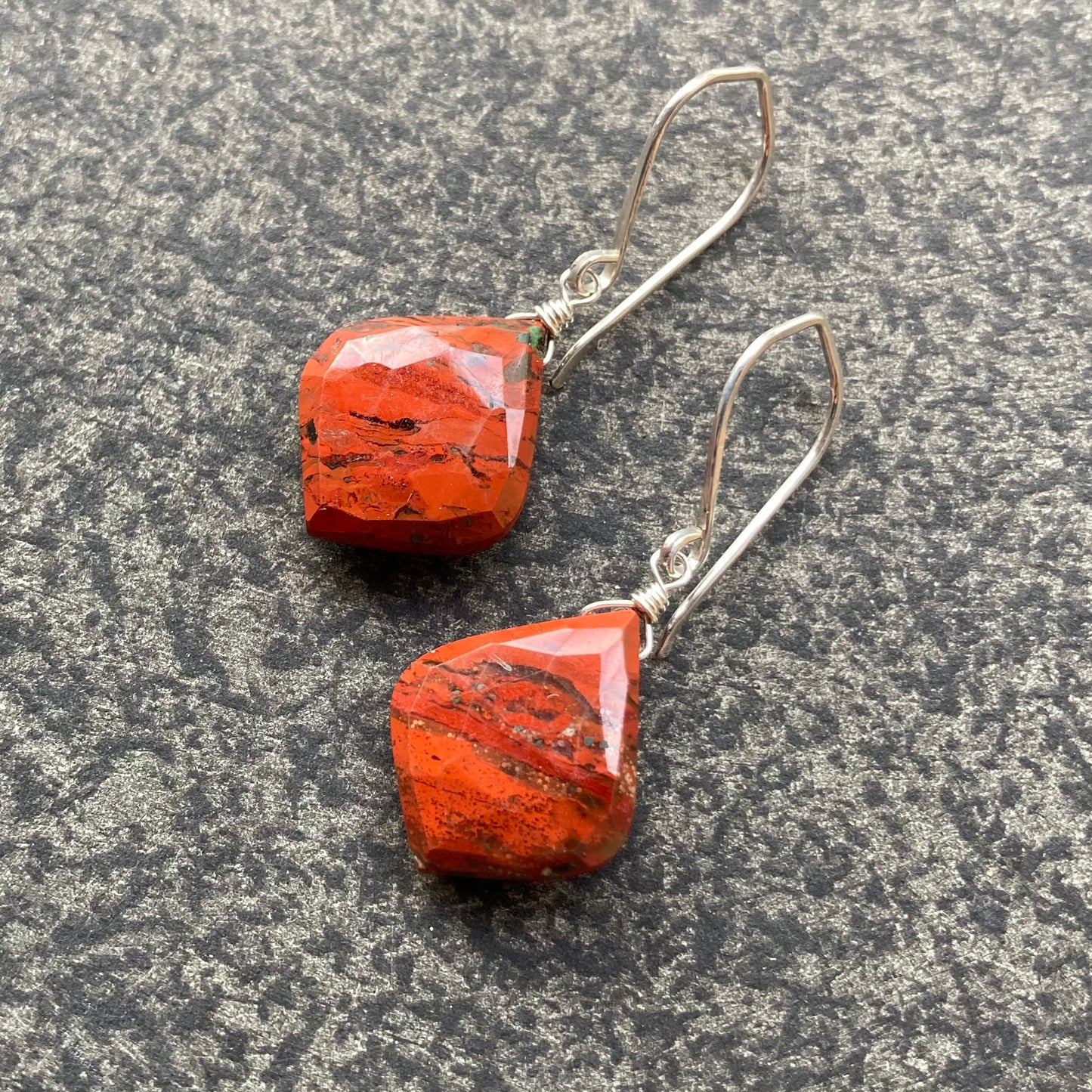 Red Jasper & Sterling Silver Earrings