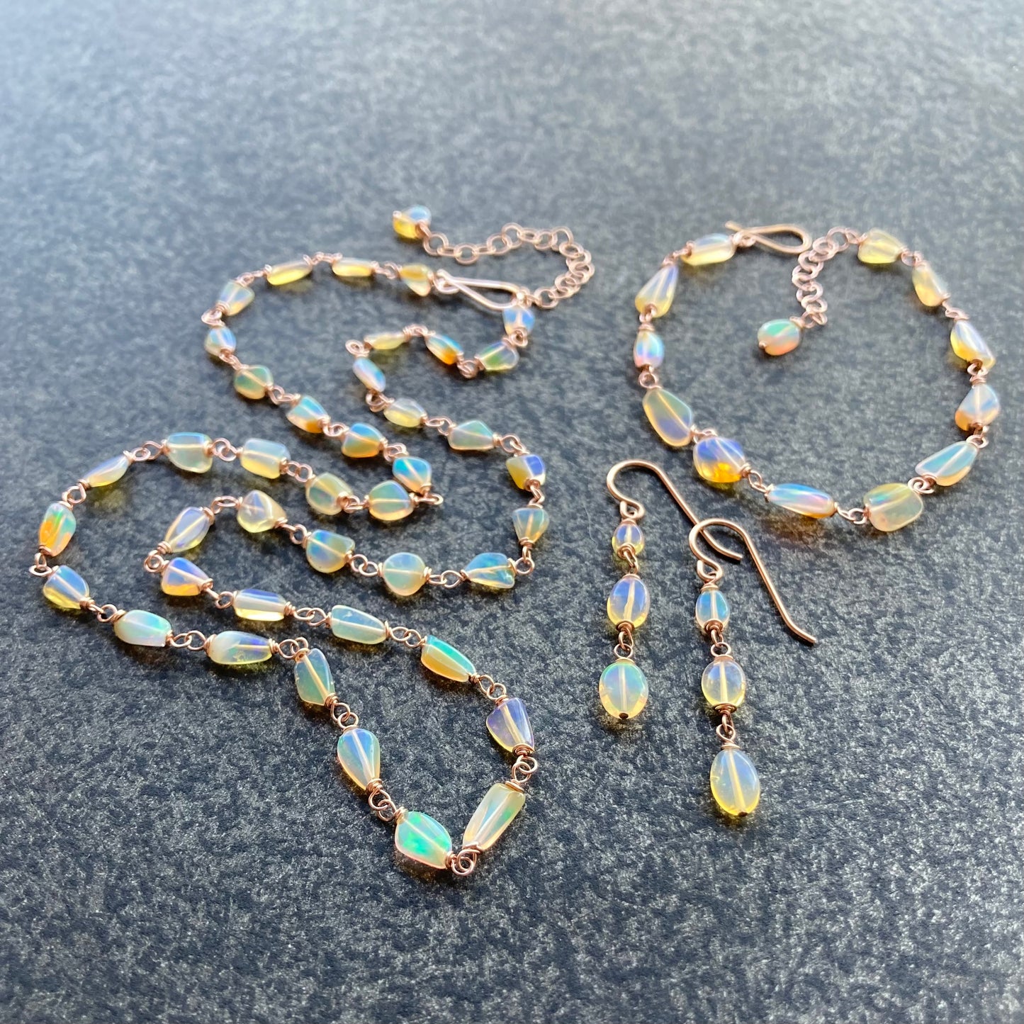 Ethiopian Opal & Rose Gold Necklace