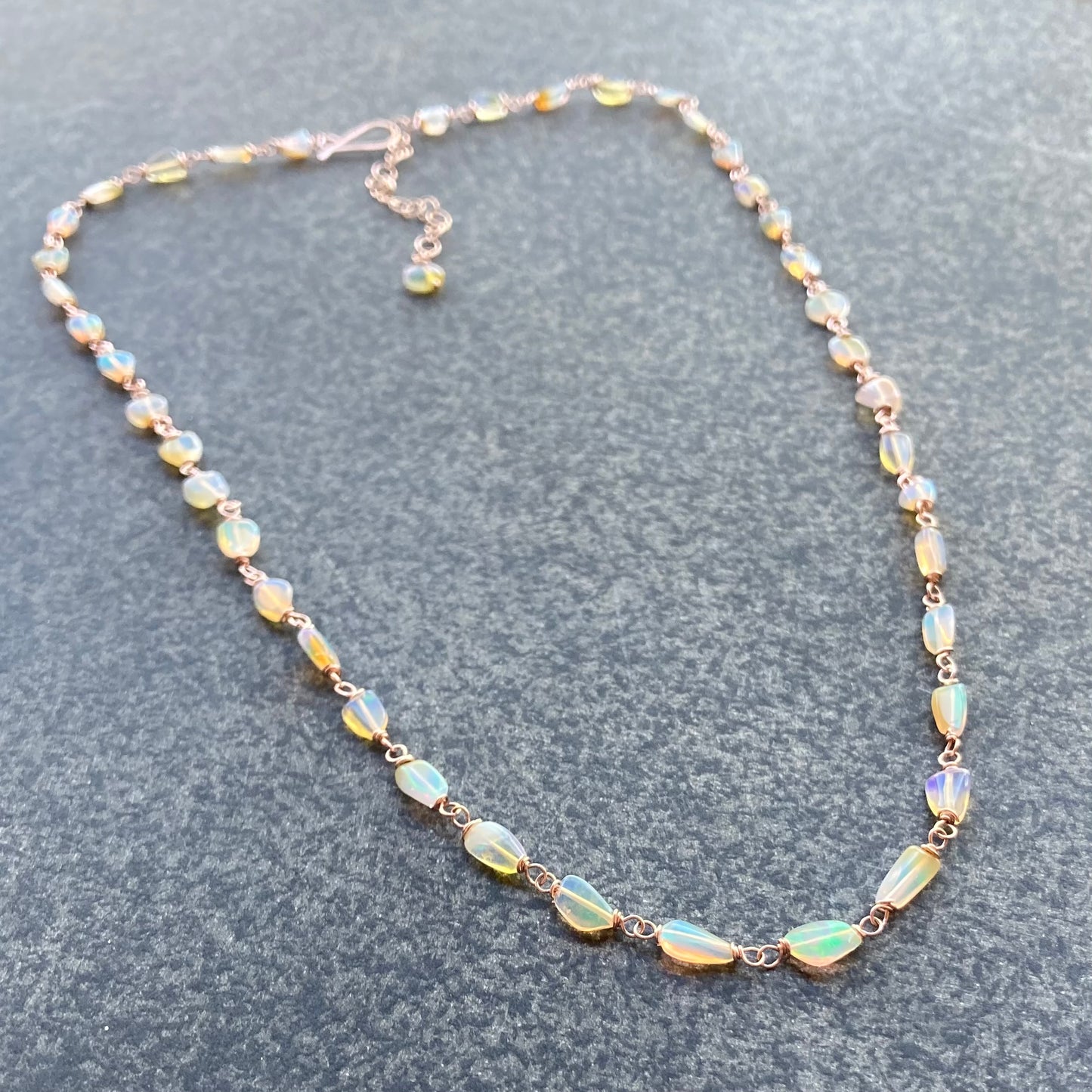 Ethiopian Opal & Rose Gold Necklace