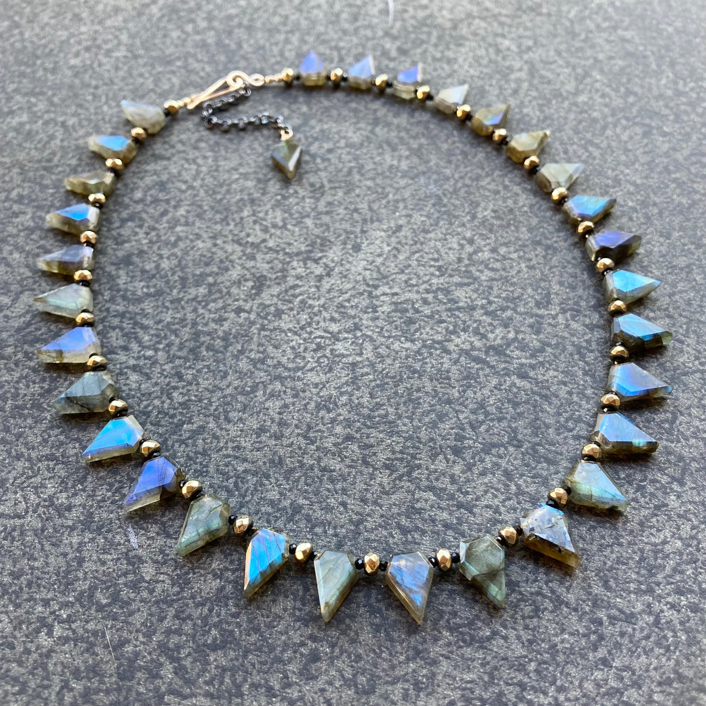 Labradorite, Black Spinel & Pyrite Spike Collar