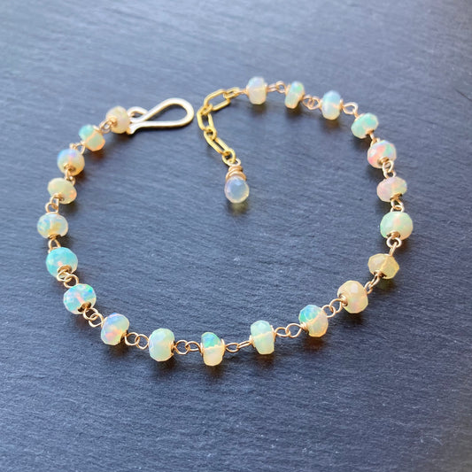 Ethiopian Opal & Gold Bracelet