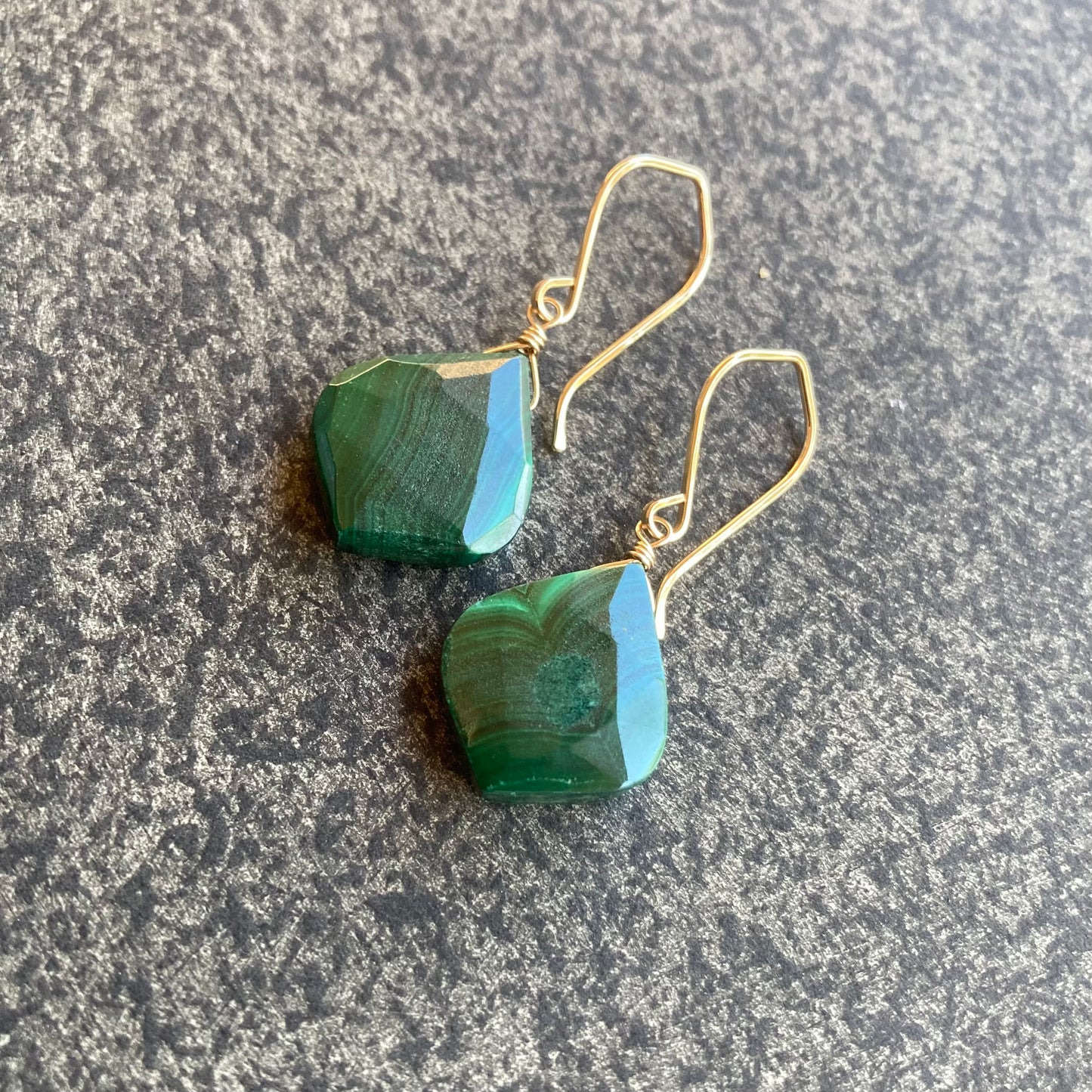 Malachite & Gold Earrings