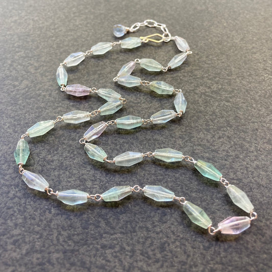 Green Fluorite & Sterling Silver Necklace