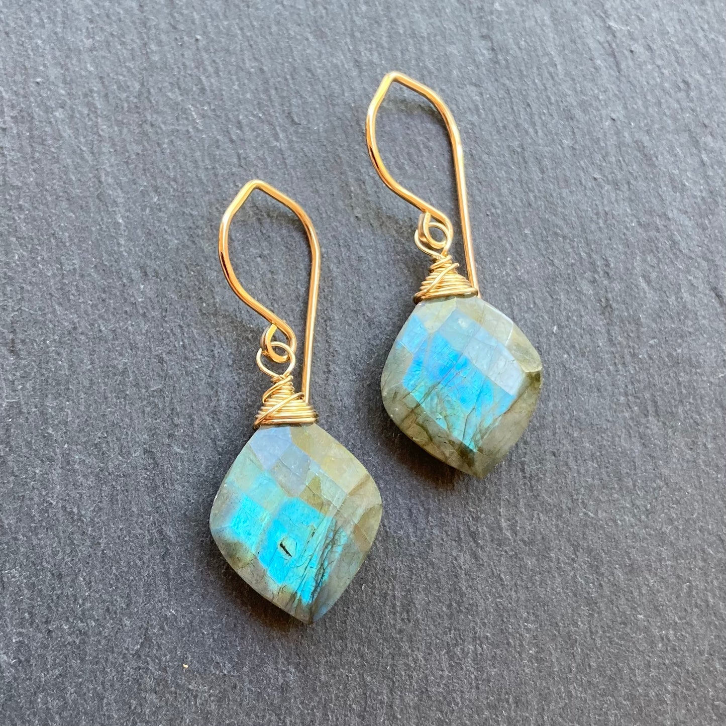 Labradorite & Gold Earrings