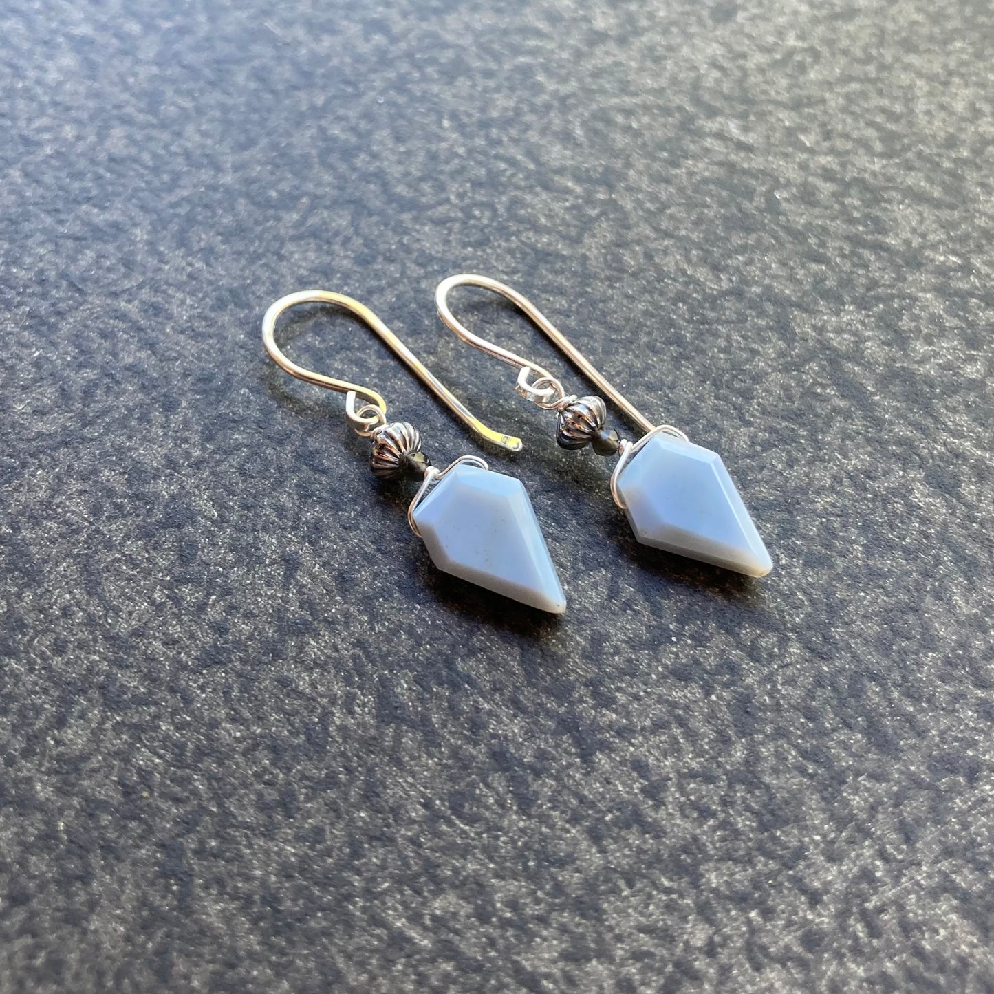 Blue Opal & Sterling Silver Earrings