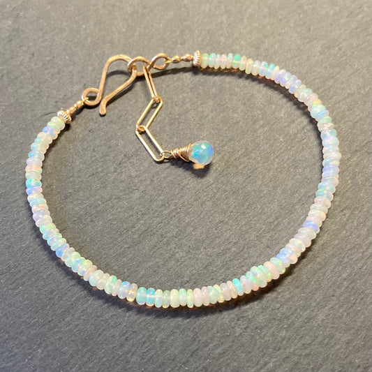 Ethiopian Opal & Gold Beaded Bracelet