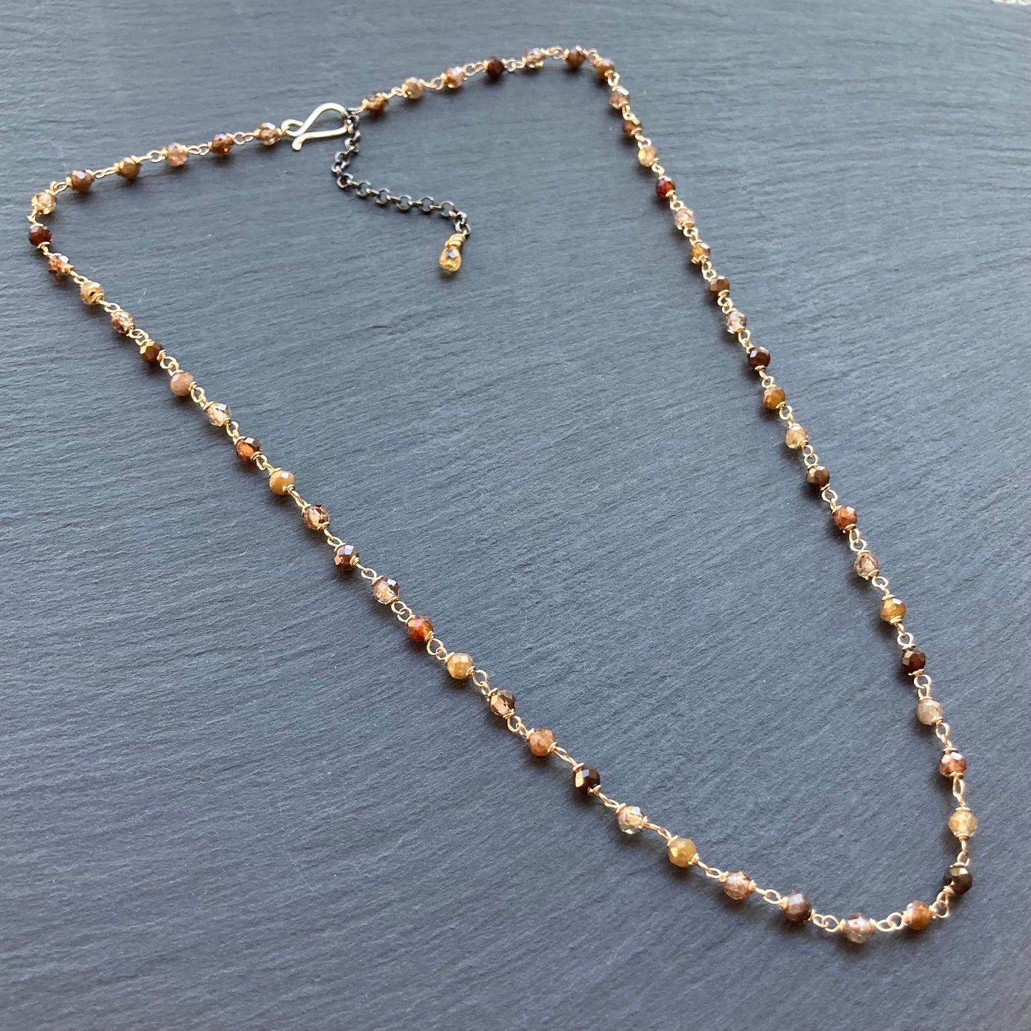 Natural Zircon & Gold Necklace