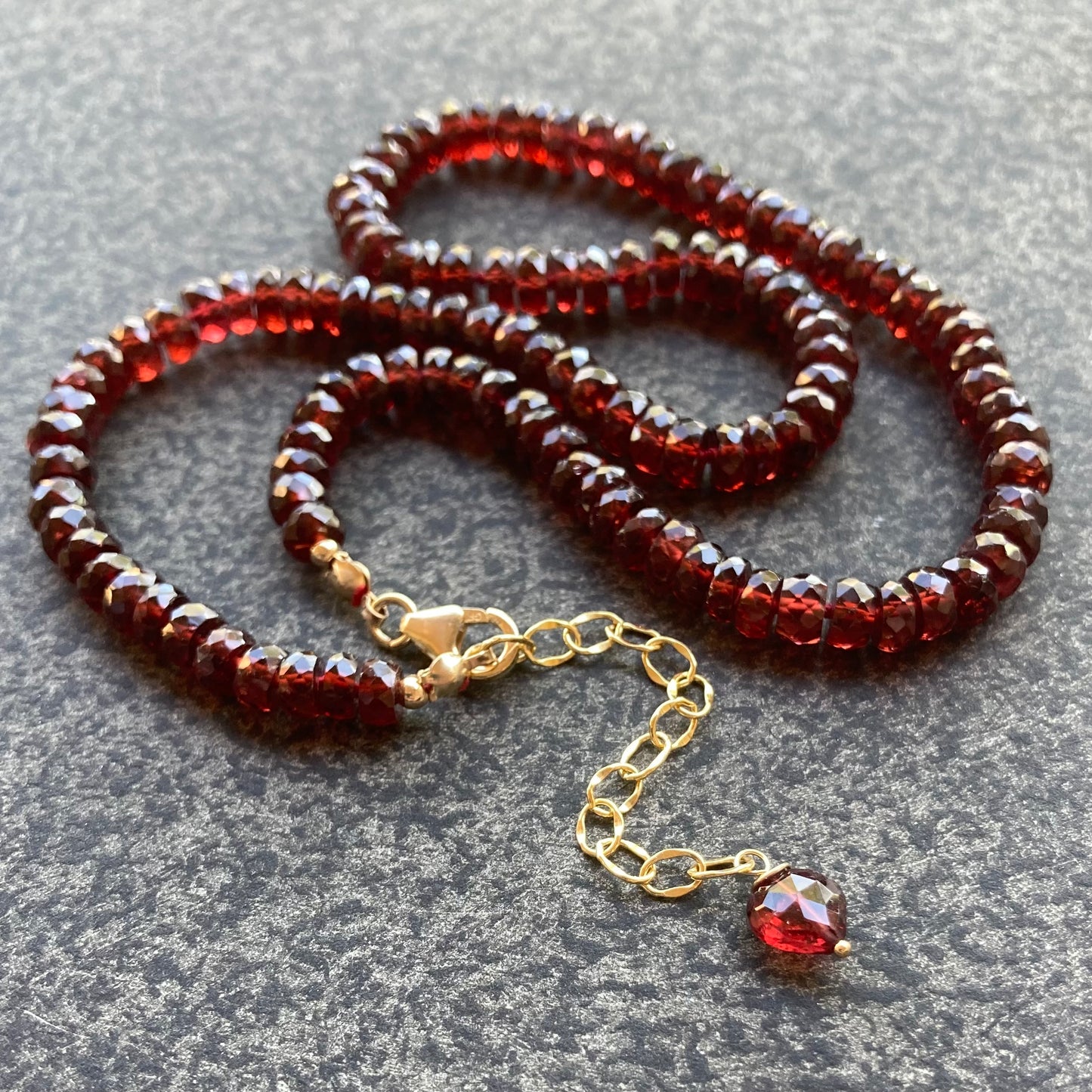 Mozambique Garnet Hand Knotted Silk Necklace