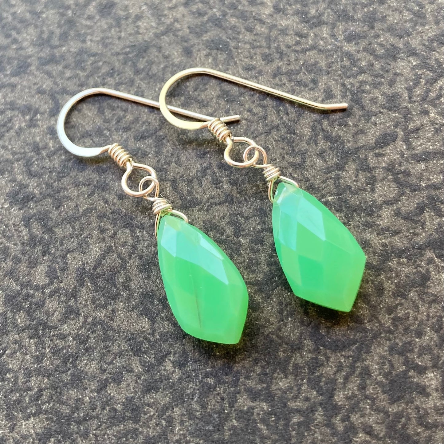 Chrysoprase & Sterling Silver Earrings