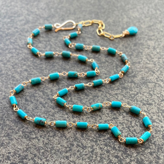 Arizona Turquoise & Gold Necklace