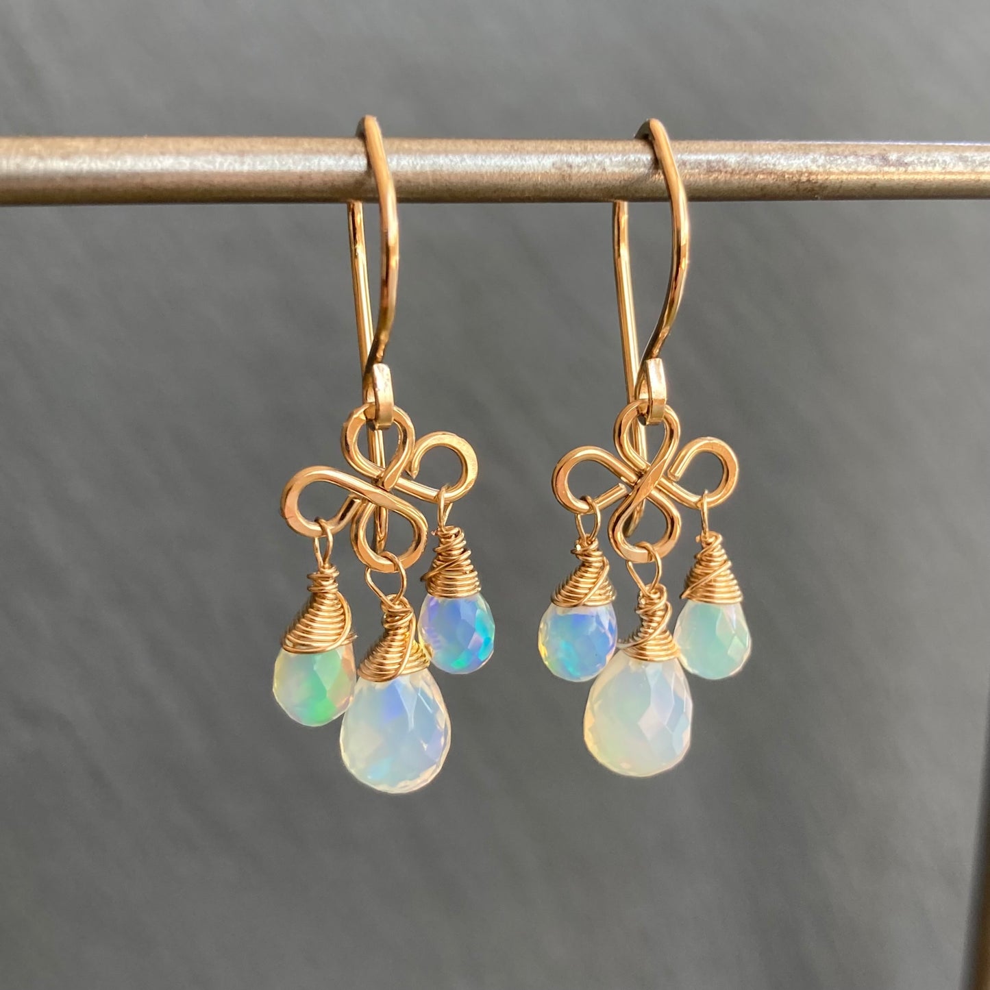 Ethiopian Opal & Gold Earrings