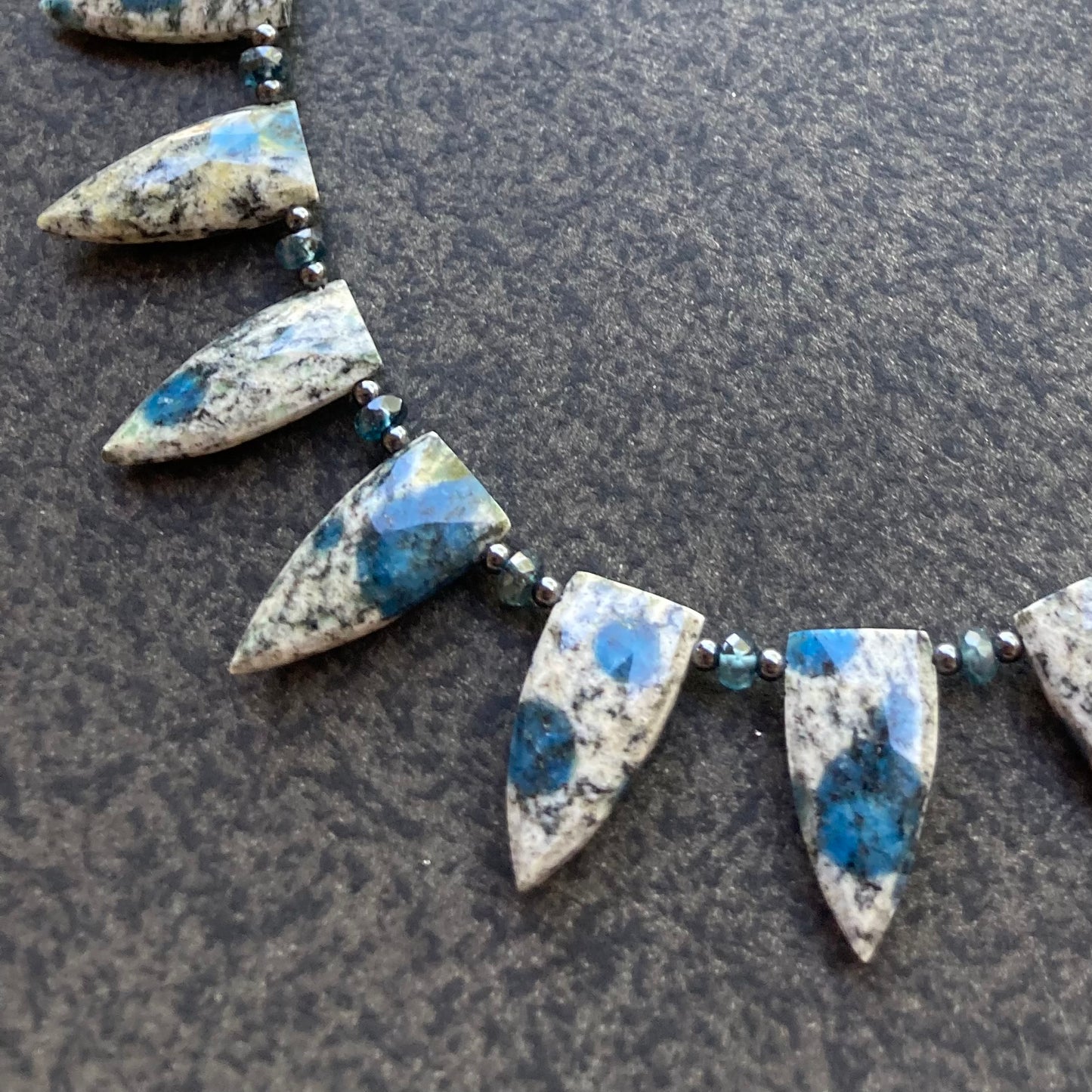 K2 Jasper, Moss Kyanite & Hematite Collar