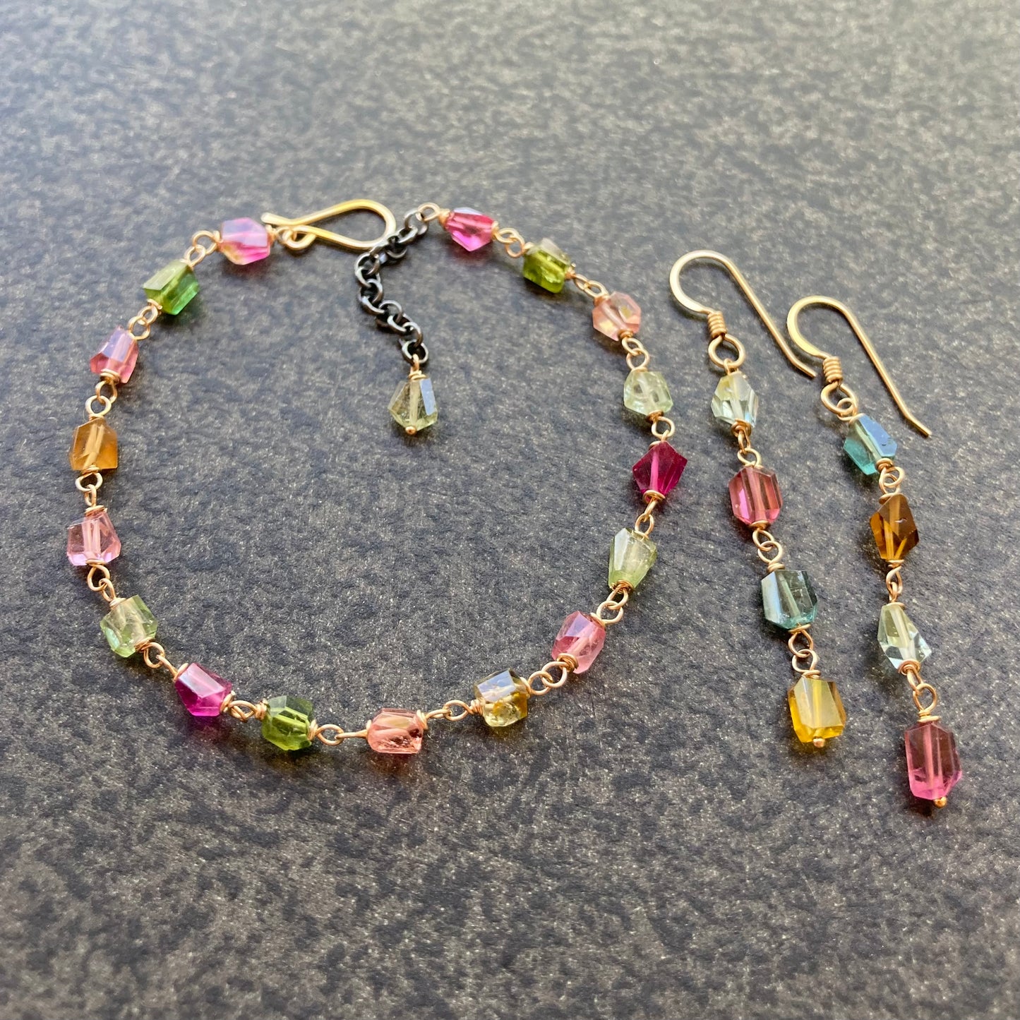 Multicolor Tourmaline & 14k Gold Earrings