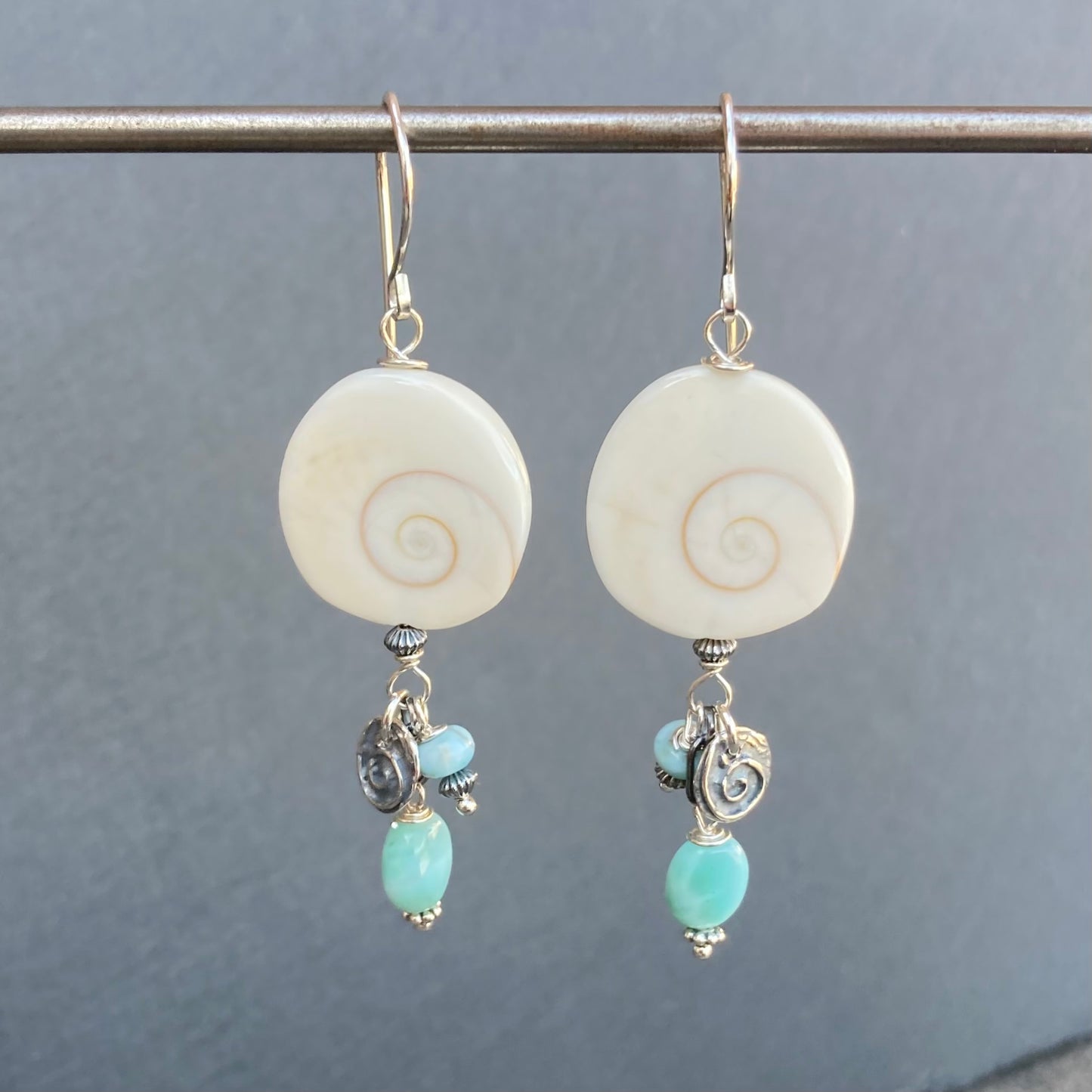 Larimar & Sterling Silver Shiva Eye Earrings