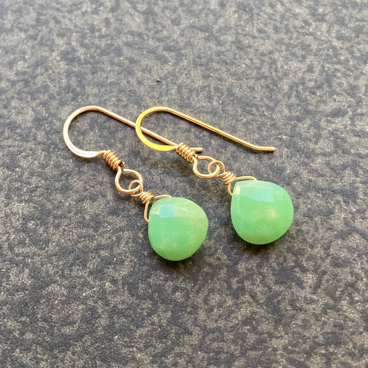 Chrysoprase & 14k Gold Earrings