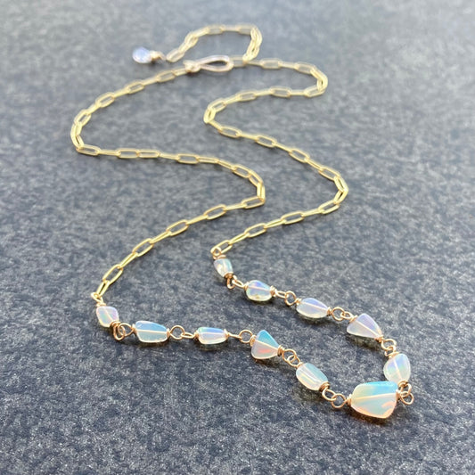 Ethiopian Opal & Gold Necklace