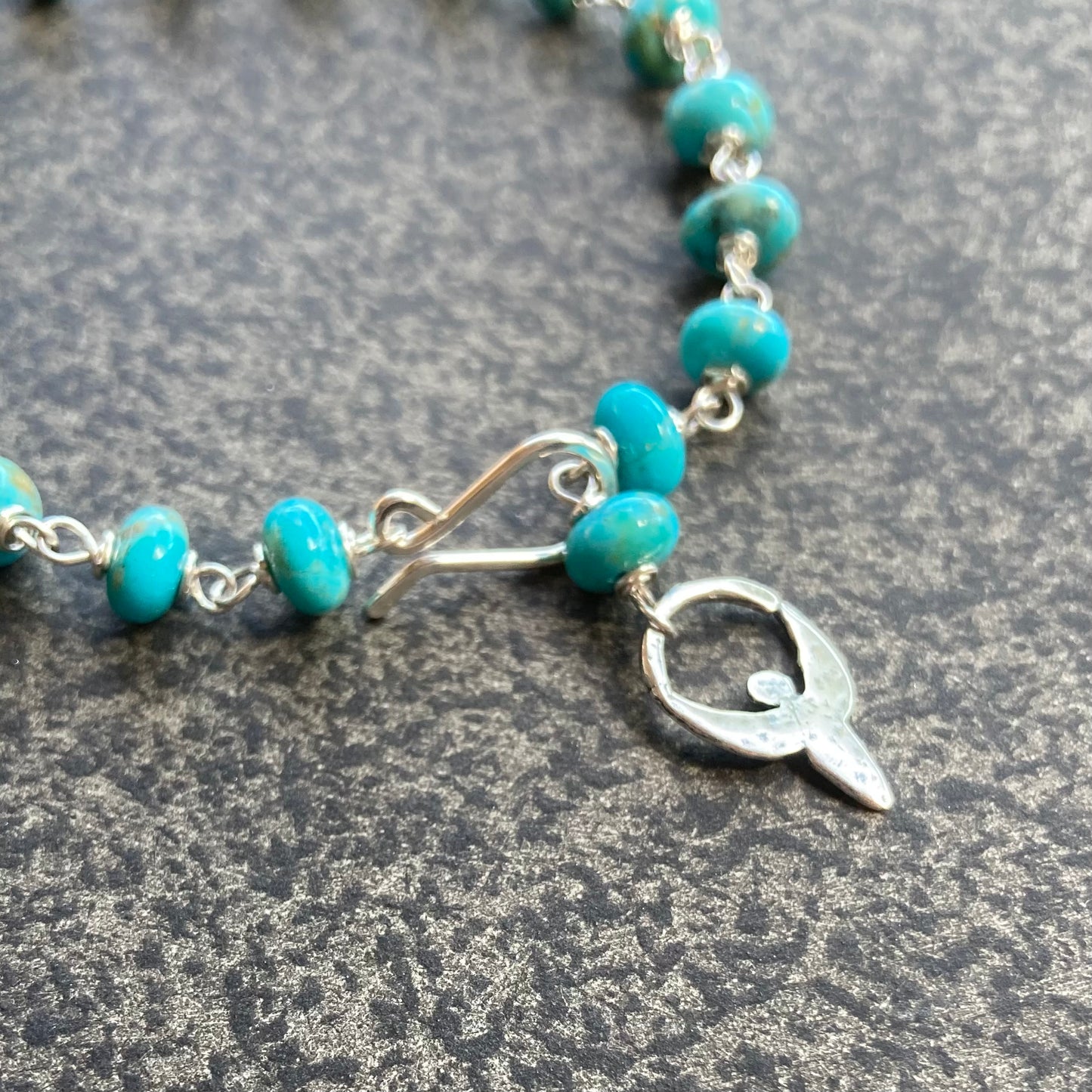 Kingman Turquoise & Sterling Silver Sacred Goddess Bracelet