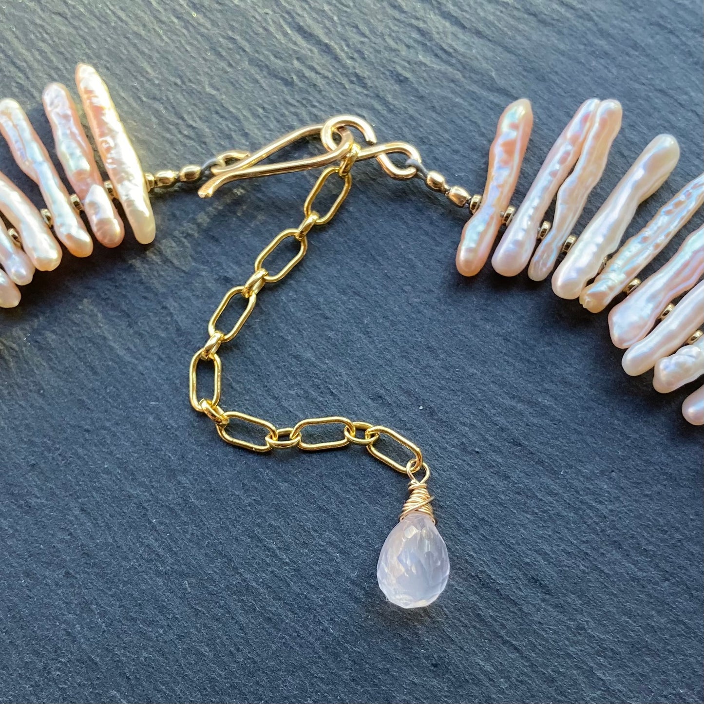 Angel Pink Biwa Pearl Collar