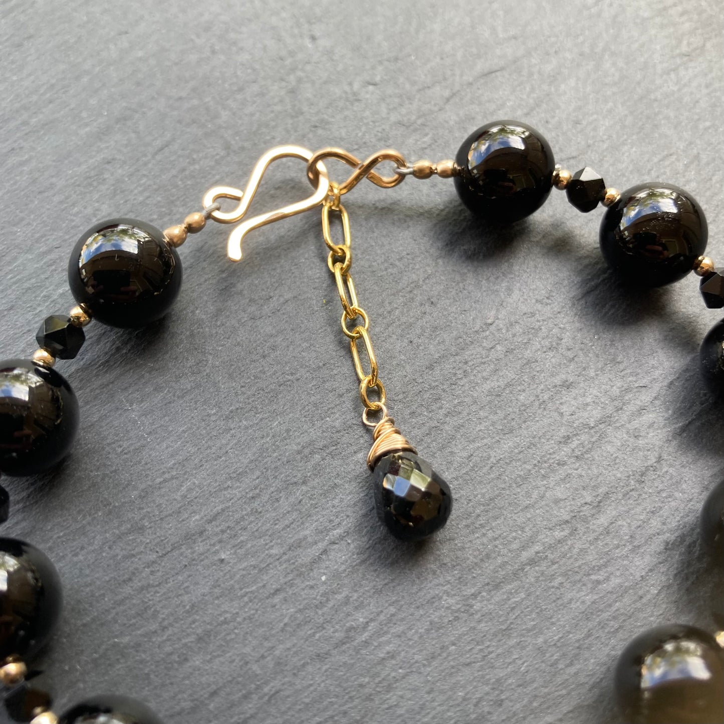 Black Onyx & Gold Bracelet