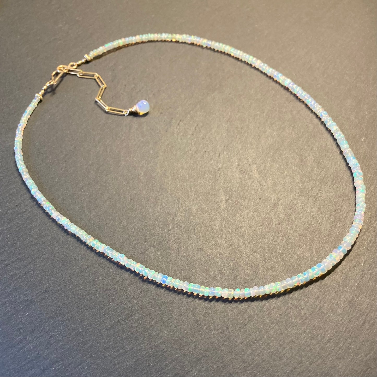 Ethiopian Opal & Gold Beaded Necklace