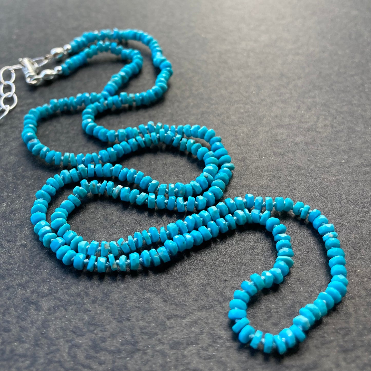 Arizona Turquoise Hand Knotted Silk Necklace