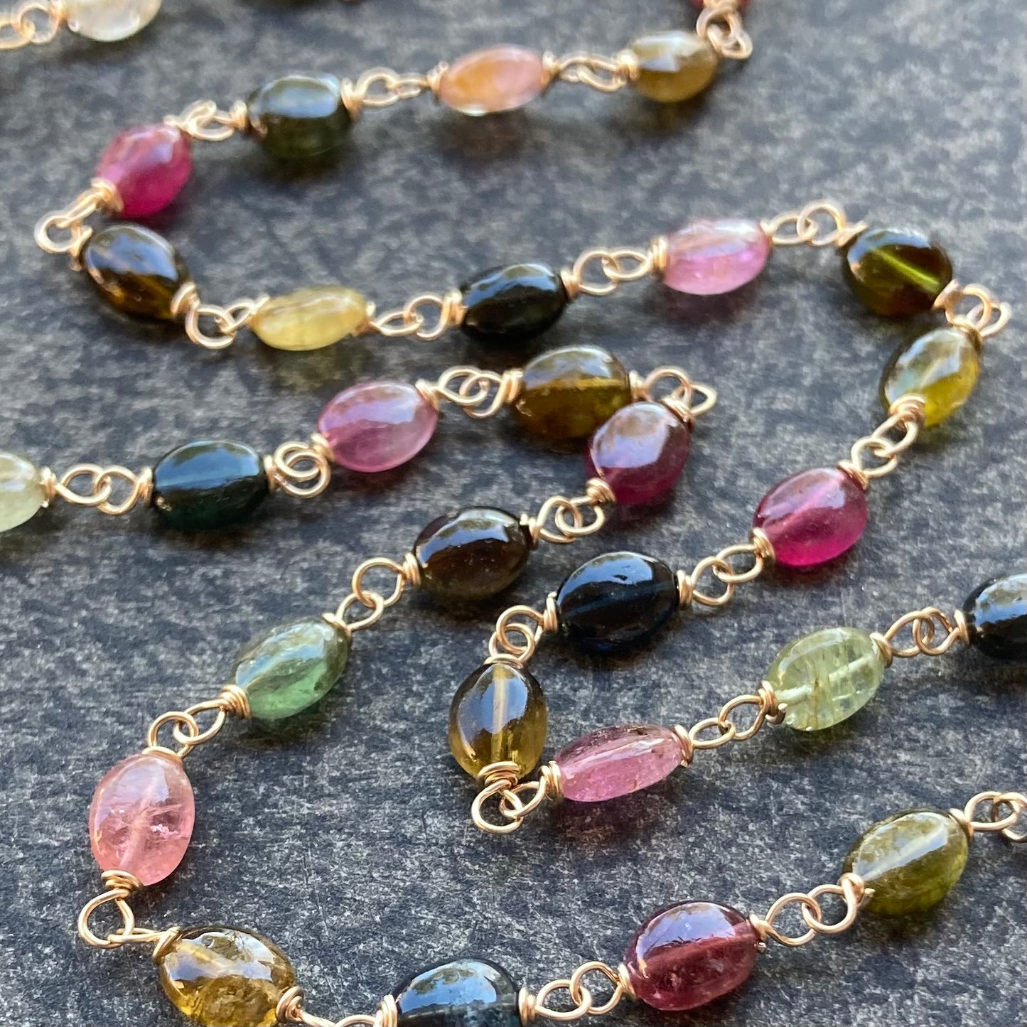 Multicolor Tourmaline & Mixed Metal Necklace