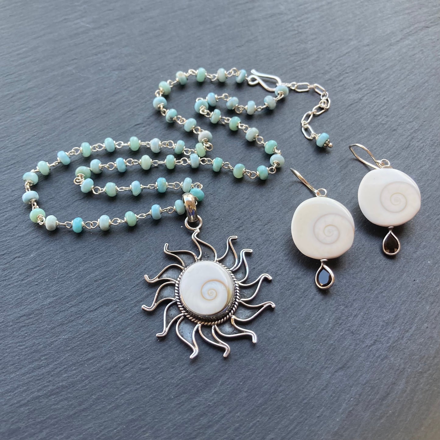 Smoky Quartz & Sterling Silver Shiva Eye Earrings