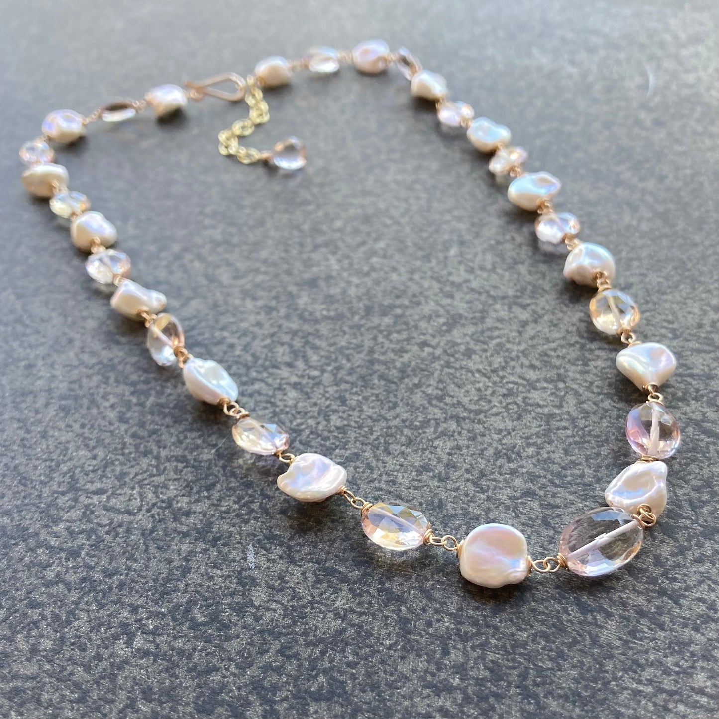 Ametrine, Keshi Pearl & Gold Necklace