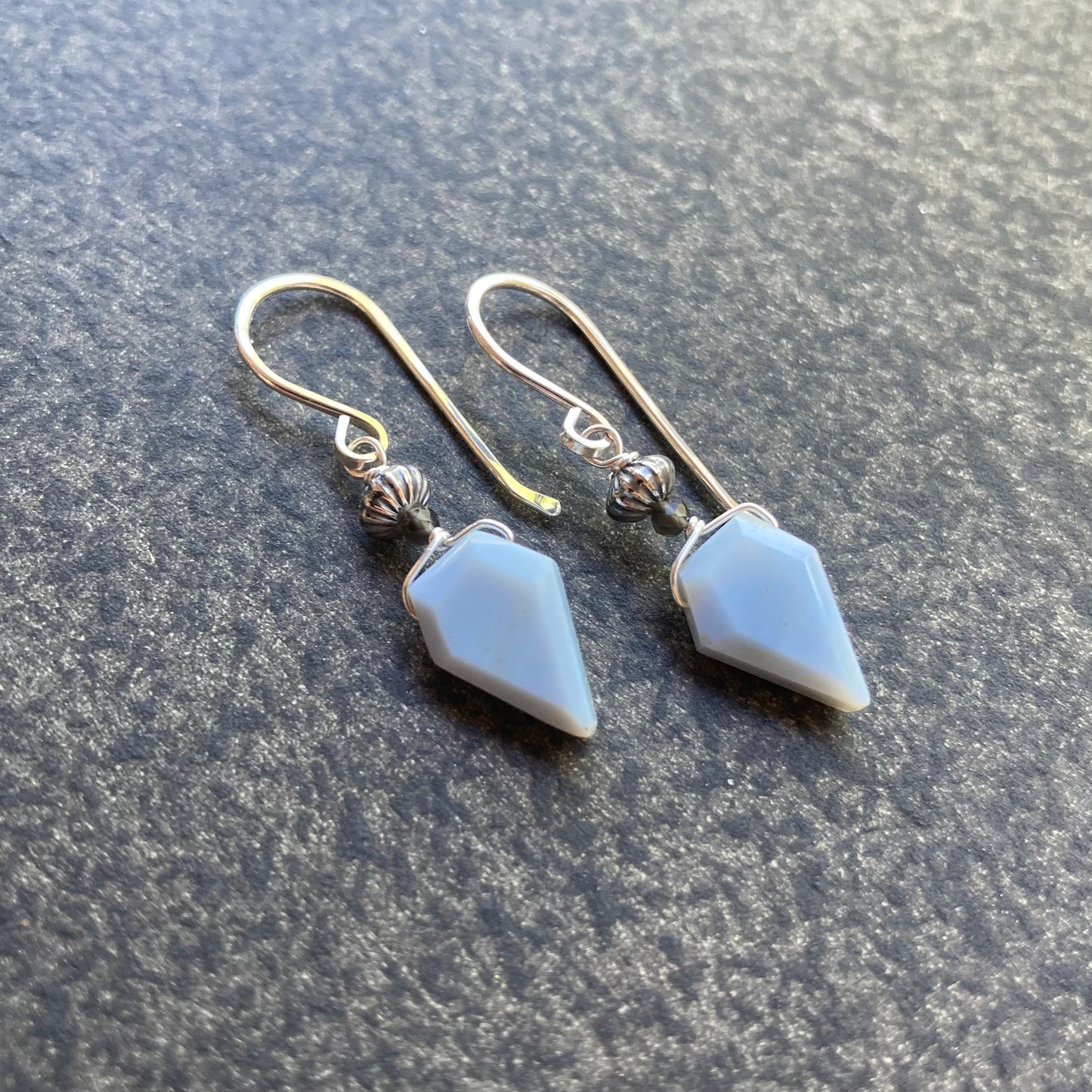 Blue Opal & Sterling Silver Earrings