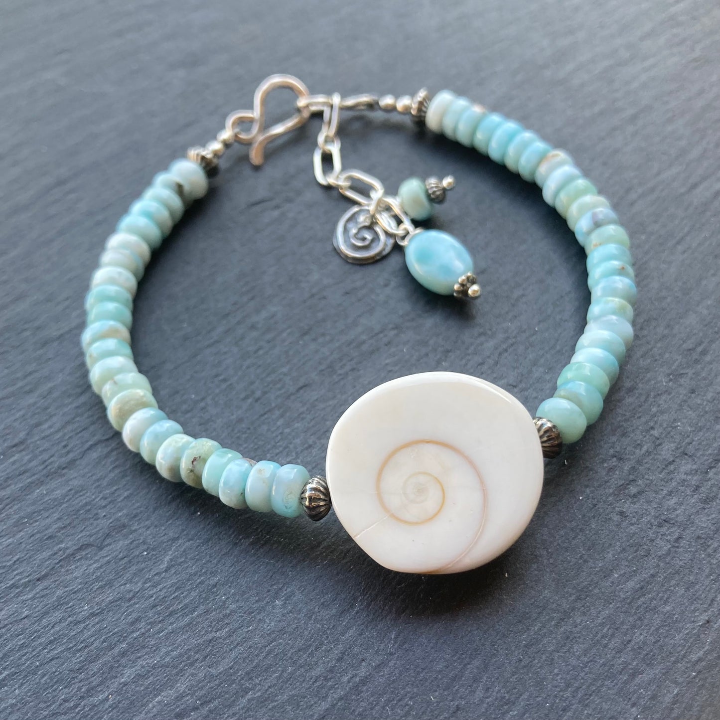 Larimar & Sterling Silver Shiva Eye Bracelet