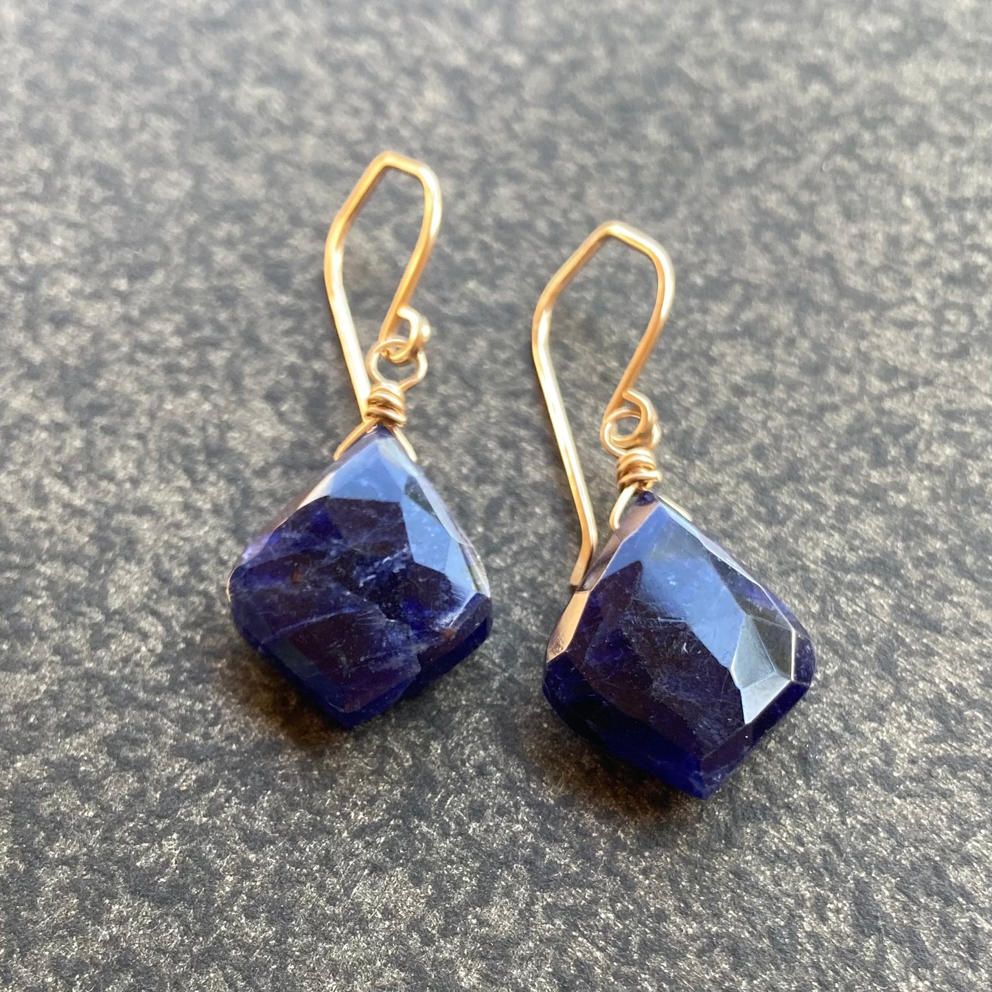 Sodalite & Gold Earrings