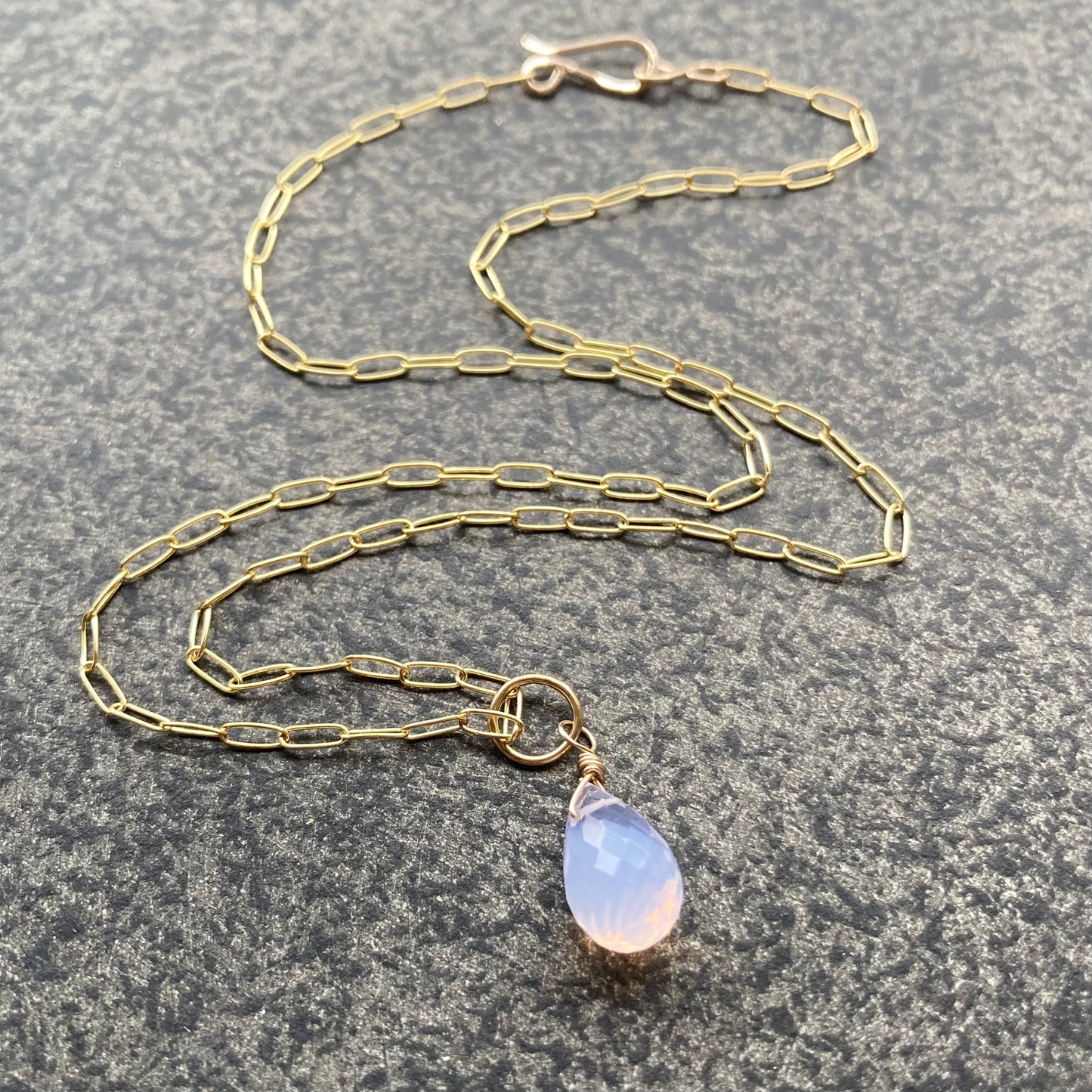 Scorolite & Gold Pendant Necklace