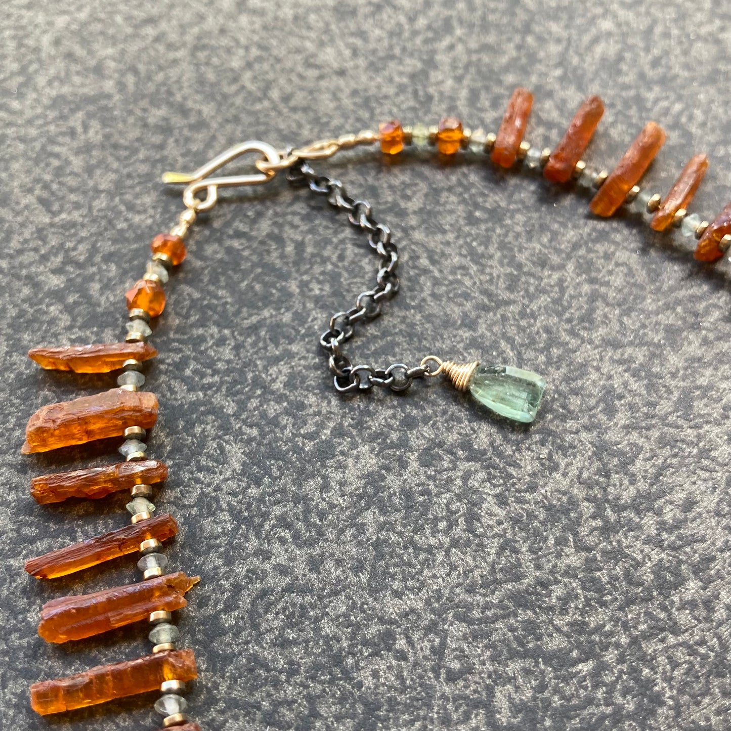 Orange Kyanite & Aqua Apatite Fire & Ice Choker