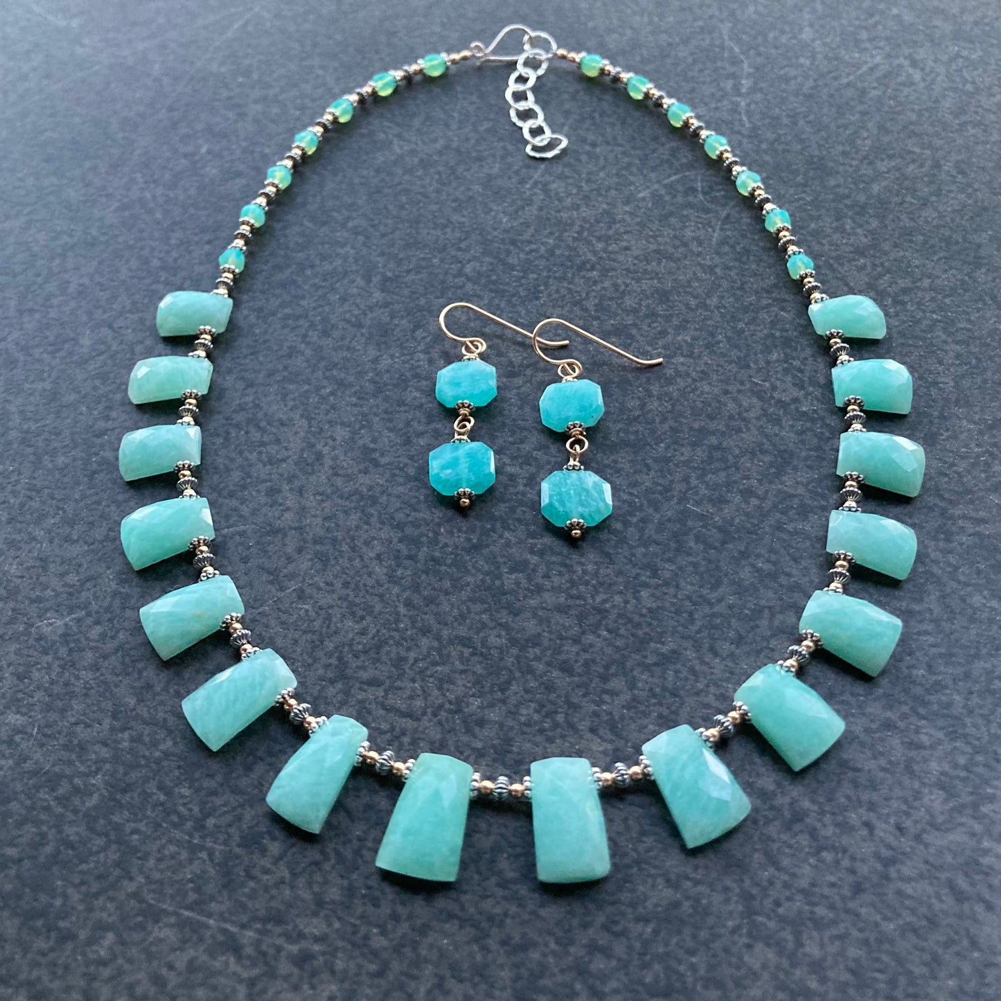 Amazonite & Mixed Metal Collar