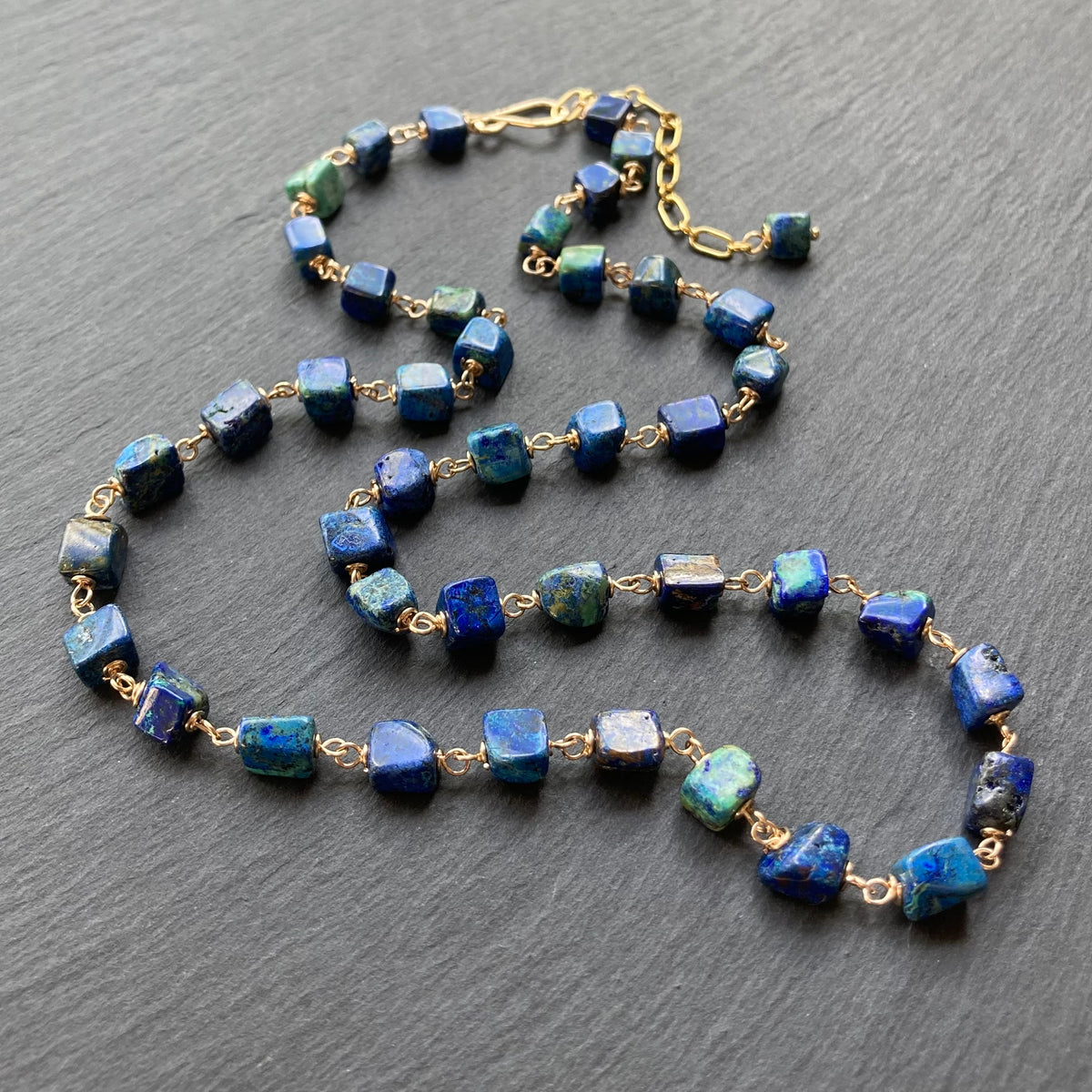 Azurite Malachite & Gold Necklace