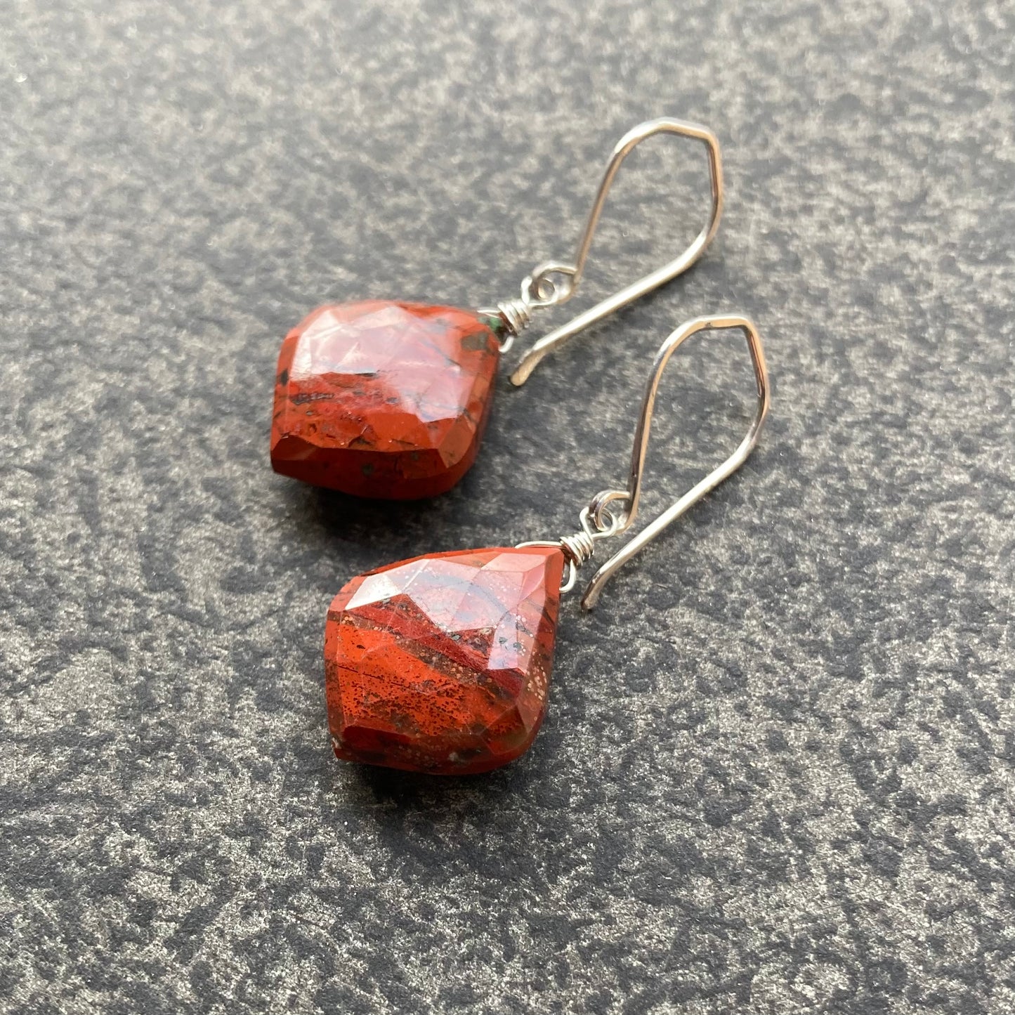 Red Jasper & Sterling Silver Earrings