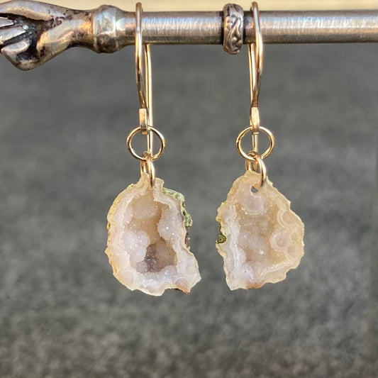 Champagne Druzy Tabasco Geode & Gold Earrings