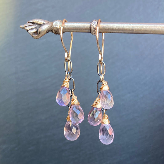 Ametrine & Mixed Metal Cascade Earrings