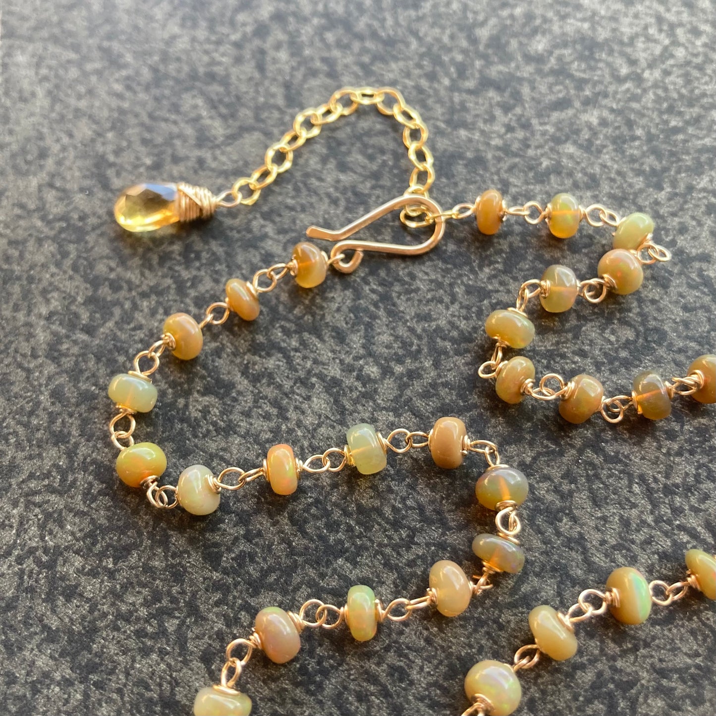 Ethiopian Opal & Gold Necklace