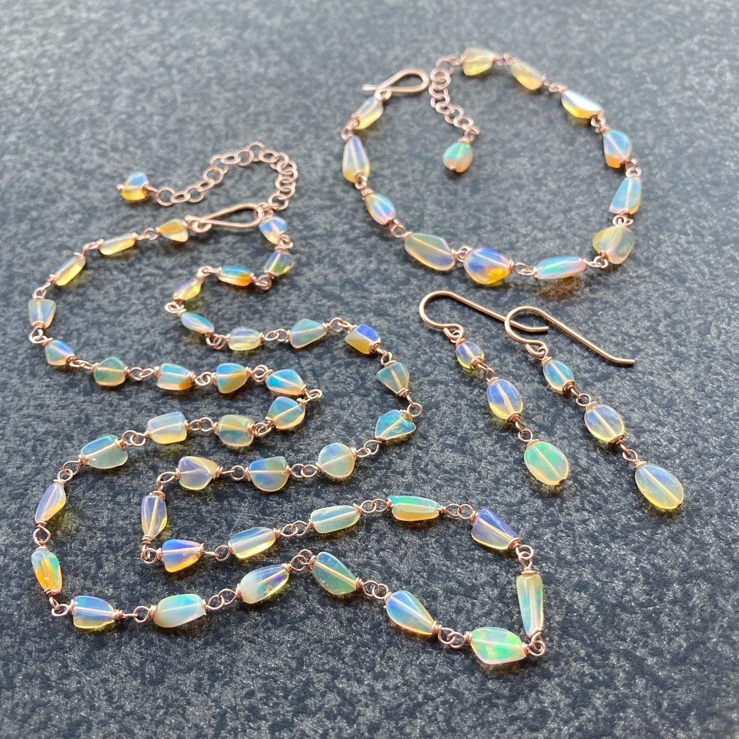 Ethiopian Opal & Rose Gold Necklace