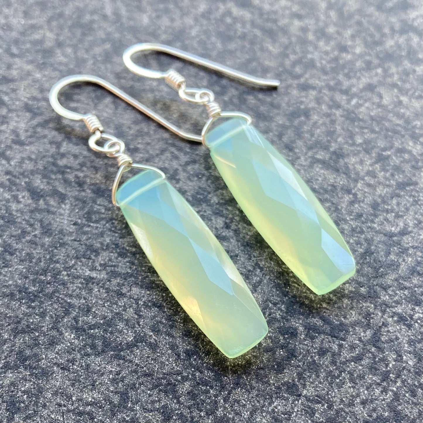 Aqua Chalcedony & Sterling Silver Earrings