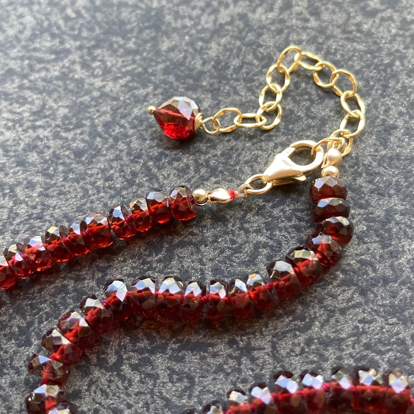 Mozambique Garnet Hand Knotted Silk Necklace