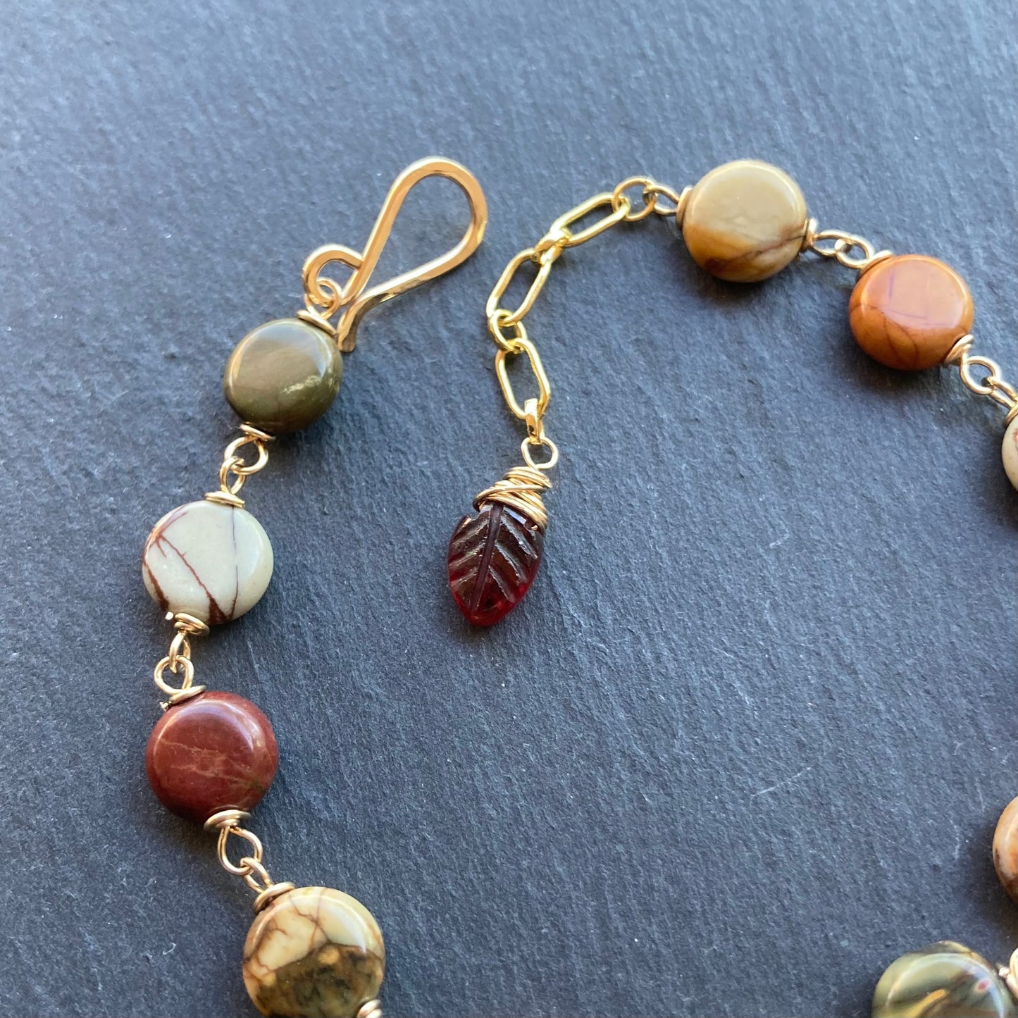 Red Creek Jasper & Gold Bracelet