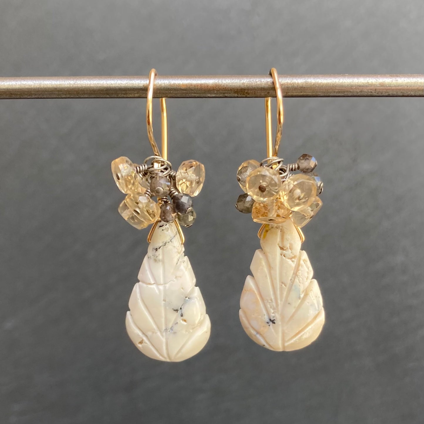 Dendritic Opal & Mixed Metal Earrings