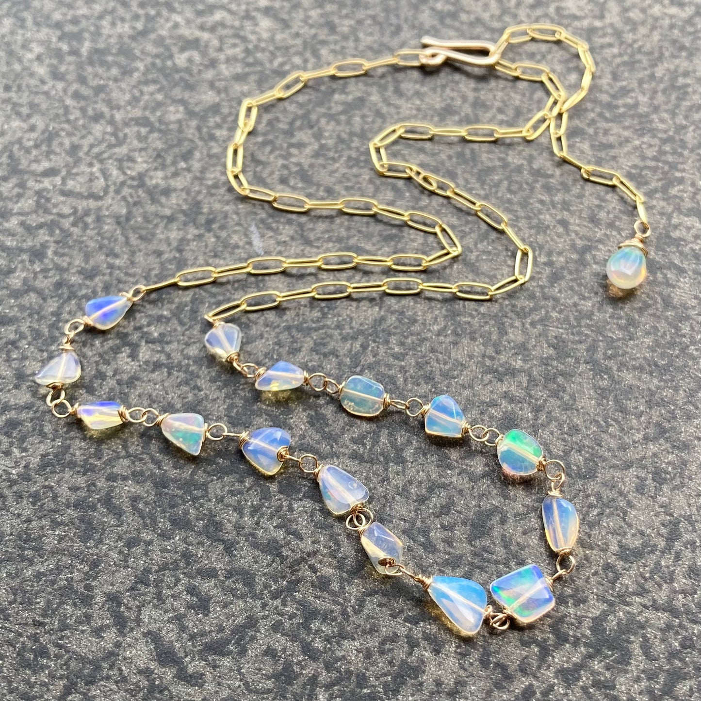 Ethiopian Opal & Gold Necklace