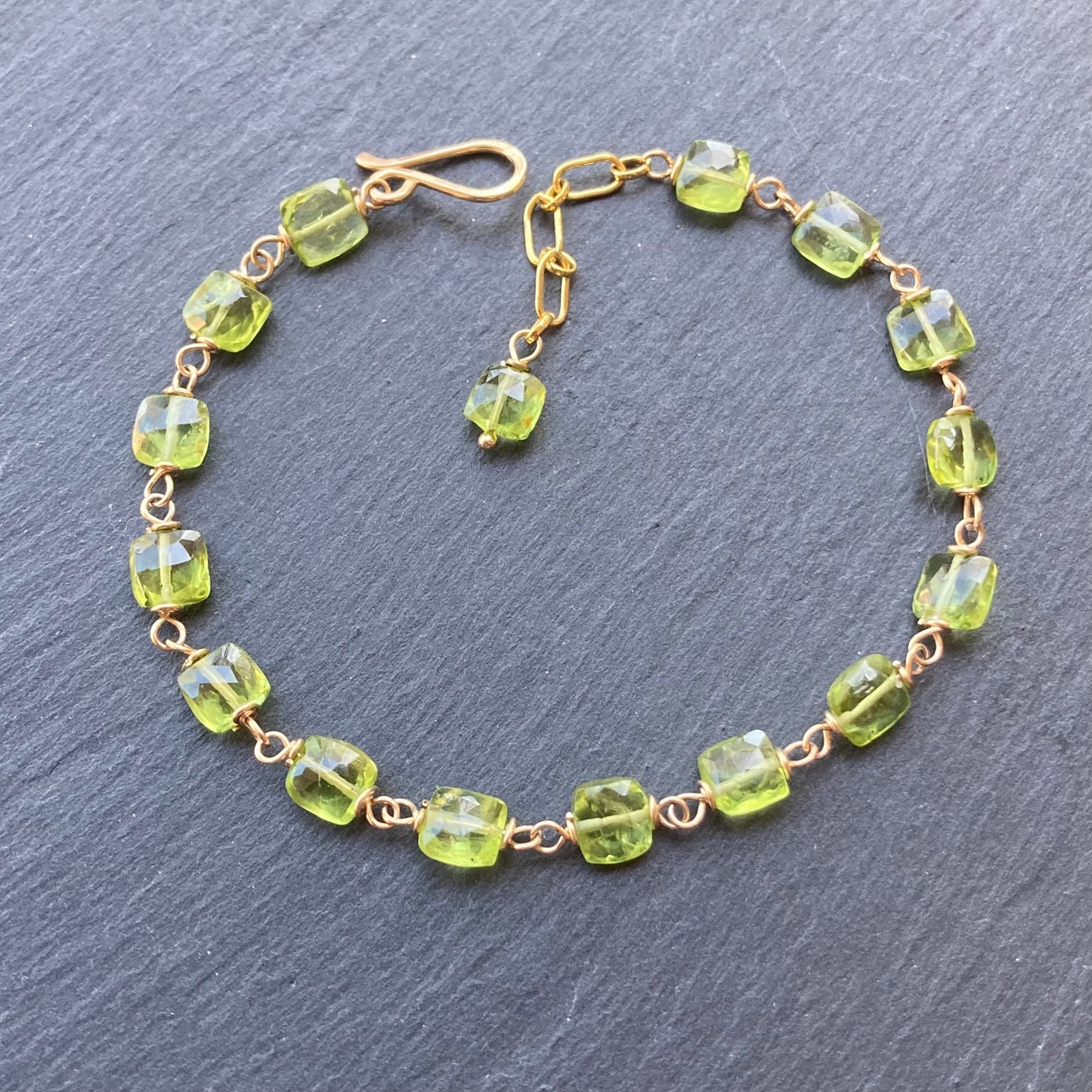 Peridot & Gold Bracelet