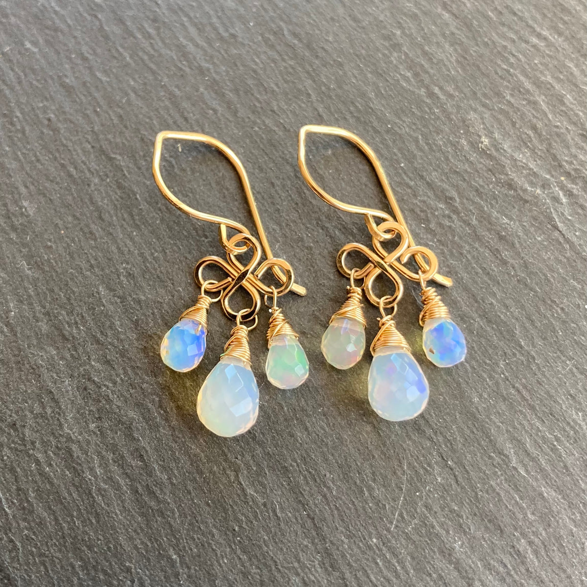 Ethiopian Opal & Gold Earrings