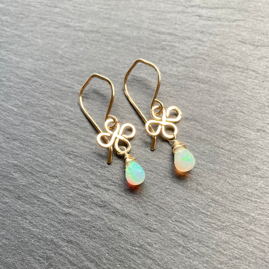 Ethiopian Opal & Gold Earrings