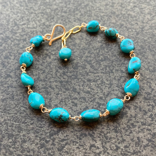 Turquoise & Gold Bracelet